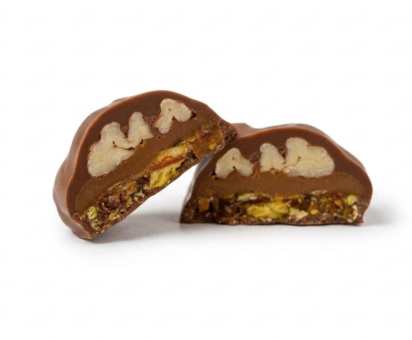 Pécan, pistache et croquant au caramel