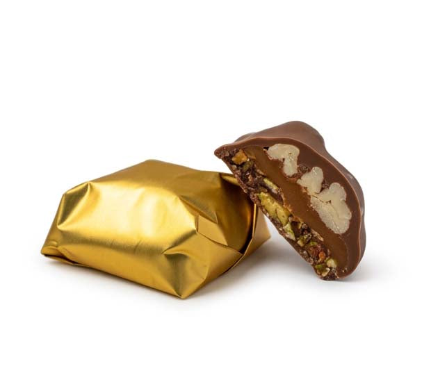 Pécan, pistache et croquant au caramel